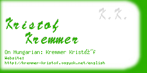 kristof kremmer business card